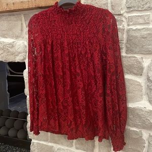 Beautiful red lace top